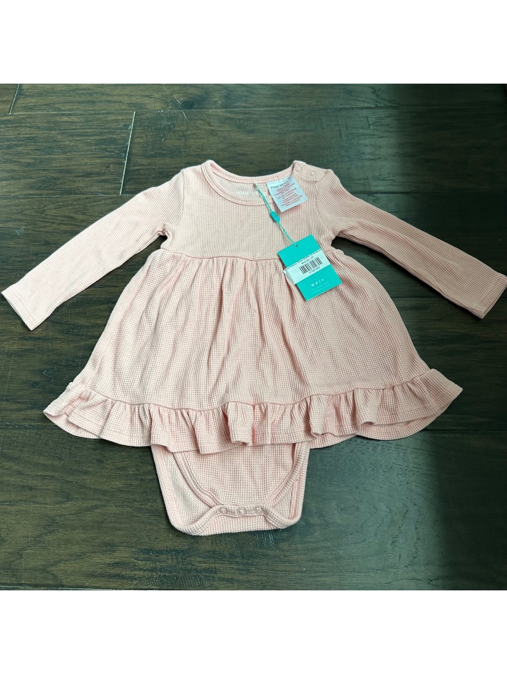 Posh Peanut Girl's Bamboo Long Sleeve Rose Waffle Bodysuit Rose Waffle 2T